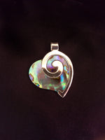 Abalone Heart W/Swirl Pendant