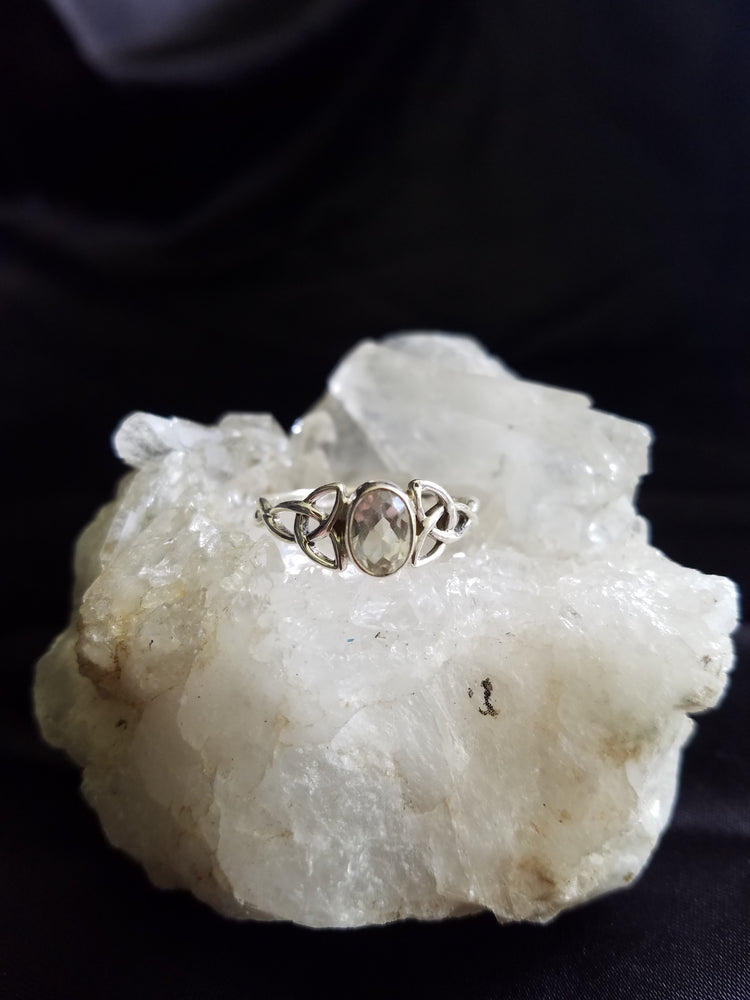 Celtic Crystal Quartz Ring